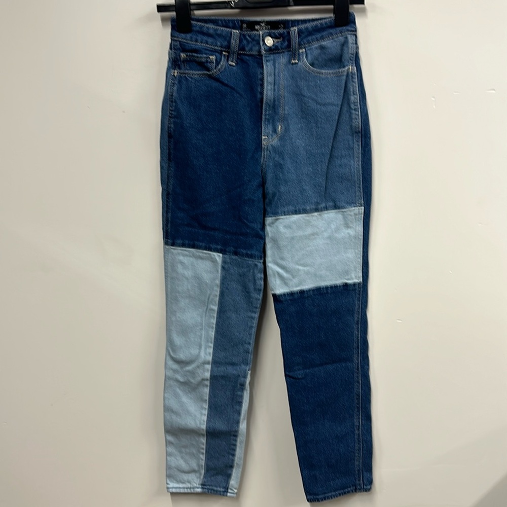 Hollister patchwork straight leg jeans 24